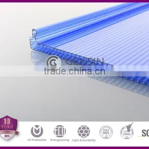 U Shaped Polycarbonate Sheet Four Multiwall Hollow Polycarbonte Wall Panel Honeycomb Sheet For Building Roofing With Profiles thumbnail-3