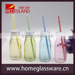 Small Glass Milk Bottle Juice Bottle 11oz thumbnail-3