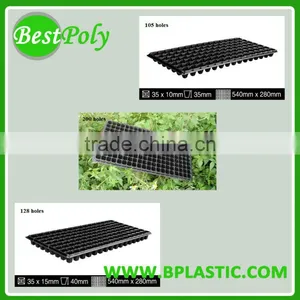 Black 128 Holes Seed Tray 128 Cells Seed Tray Plastic Seed Tray thumbnail-1
