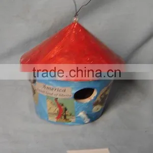 Miniature Wood Crafts Housesbird Feeder , Cheap Wooden Bird House and Feeders, Wholesale Pine Wood Bird House With Hanging thumbnail-3