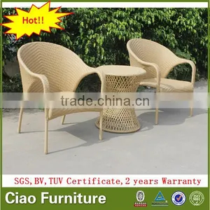 Balcony Furniture Coffee Shop Beige Table Set thumbnail-1