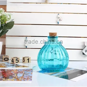 Wholesale Colored Pumpkin Shape Glass Vase With Cork thumbnail-3