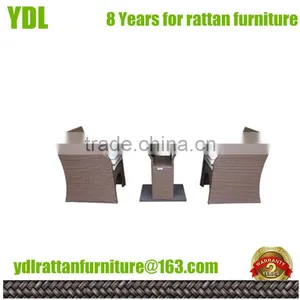 Youdeli Outdoor Wicker Dining Chair With Table thumbnail-1