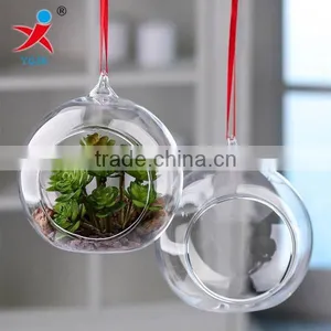 Handmade Hanging Borosilicate Round Glass Ball Vase Terrariums thumbnail-1