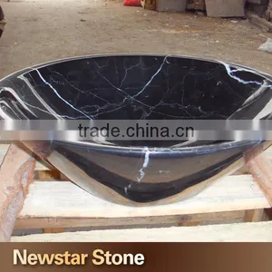 Chinese Customize Design Black Marble Shell Shaped Bathroom Sink thumbnail-1