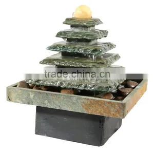 Slate Pyramid Tabletop Water Fountain thumbnail-1