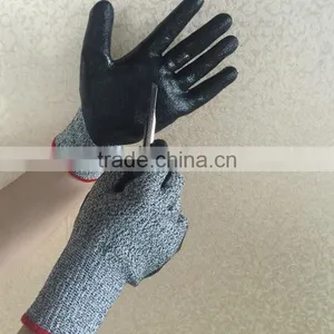 NMSAFETY Nitrile Dipped Hand Job Cut Resistant Gloves Level 5 thumbnail-1