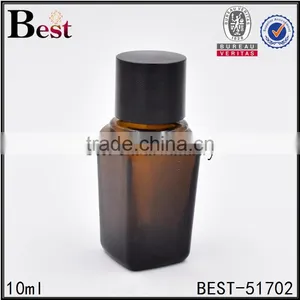 10ml Square Amber Glass Empty Fragrance Oil Bottle With Gold Aluminum Cap thumbnail-5