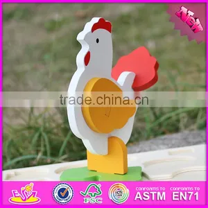 2017 New Product Funny 3d Chicken Children Wooden Puzzles of Animals W14G044 thumbnail-6