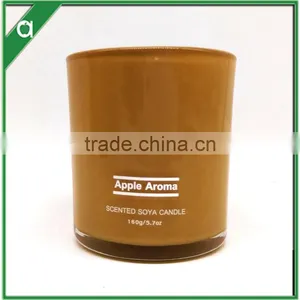 Yellow Color Apple Cinnamon Tripple Scented Soy Blend Wax Candle thumbnail-1