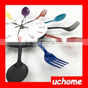 UCHOME Colorfull Wall Clock With Fork And Spoon thumbnail-3