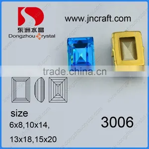 China Garment Accessory Imitation SW Light Sapphire Rectangle Rhinestone for Wedding Dress thumbnail-1
