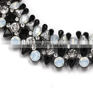Fashion New Design White/black Opal Gem Choker Necklace for Women Big Brand Jewelry thumbnail-4