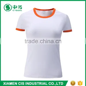 2017 Latest Fashion Summer 100% Cotton Slim Fit Round Neck Women Blank T Shirt thumbnail-2