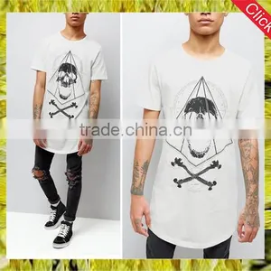 Hot Selling Fancy Printed White T-shirt Mens Designer Tees Summer Casual Longline t Shirt thumbnail-1