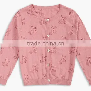 Pink Berry Crocheted Pattern Infant Toddler Baby Girls Cardigan Sweater thumbnail-1
