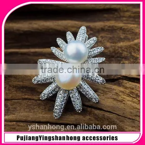 Natural Pearl Inlay Zircon Earrings Fashion thumbnail-1
