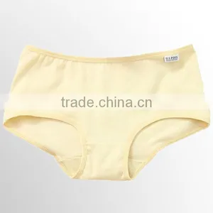 Light Yellow 100% Cotton Girl Sexy Underwear thumbnail-1