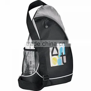 Sling Shot Sling Backpack - Has Main Zippered Compartment With Side Mesh Water Bottle Pocket and Comes With Your Logo. thumbnail-2