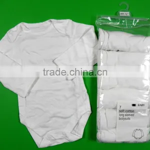 Babies White 7 PACK Long Sleeves Soft Cotton Bodysuits thumbnail-1