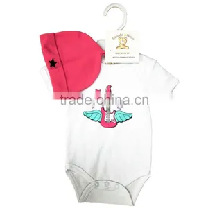 Baby Girl Clothes 2pcs Hanger Set Baby Bodysuit Baby Cap thumbnail-1