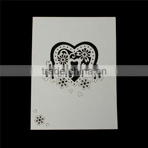 Paper Wedding Party Name Place Cards Heart Hollow Off-white thumbnail-2