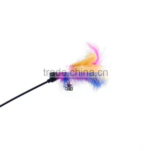 Plastic Wand Pet Teaser Feather Multicolor thumbnail-2