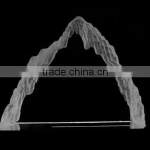 Optic Crystal Glass Fan Shaped Iceberg , Sector Iceberg For Souvenirs Office Decoration JKC-0075 thumbnail-4