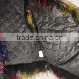 YR1025 Women Fashion Unique Fancy Color Real Raccoon Wholeskin Fur Vest thumbnail-5