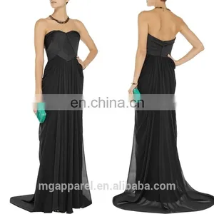 Ladies Long Evening Party Wear Gown Sexy off Shoulder Black Long Gown Dresses, Evening Gown thumbnail-1