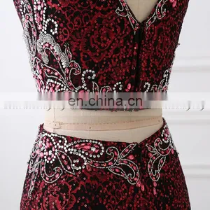 New Arrival Two-Piece Cap Sleeve Sheath Lace Beaded Cocktail Dresses LX345 thumbnail-5