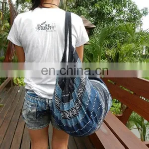 Handmade Neon Hand Woven Cotton Backpack Crossbody Bag Vegan Duffle Bag Gym Bag Luggage Suitcase Travel Bag Weekender Carry-On thumbnail-6