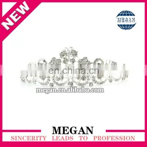Rhinestone Imperial Crown Tiara Crystal Beauty Pageant Queen Tiara thumbnail-2