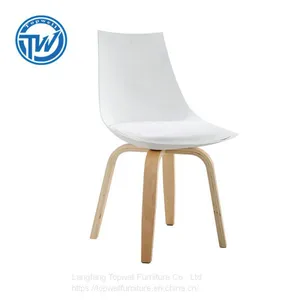 DC-6062 Topwell Modern Design Plastic Chair Leisure Chair Dining Chair With Wood Legs thumbnail-3