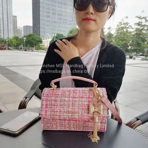 Luxury Fashion Winter New Tweed Multi Colors Shoulder Hand Girl Bag Crossbody Handbags Wholesale thumbnail-5