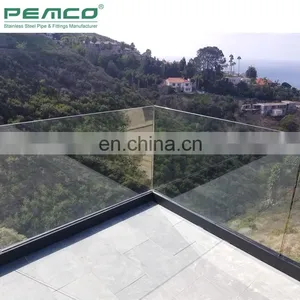 PJ-E601 New Balcony Aluminium Frameless Balcony Tempered Glass Balustrade Design thumbnail-6