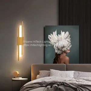 Modern Minimalist Copper Wall Lamp Living Room Bedroom Corridor Aisle Porch Creative Light Luxury Nordic TV Background Wandlamp thumbnail-2
