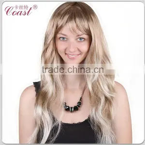 Cheap Curly Long Mixed Blond Wigs thumbnail-1