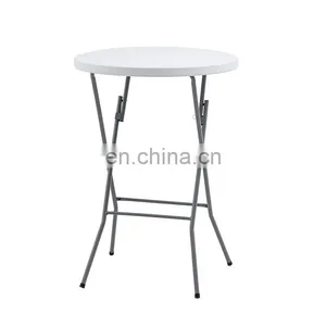 80x110cm Round Table Manufacturer Camping Wedding Party Hire Plastic Outdoor Catering Bar HDPE Folding Table thumbnail-1