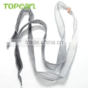 Topearl Jewelry Freshwater Pearl and Silk Ribbon Bracelets World Best Bracelets for Women CLL154 thumbnail-3