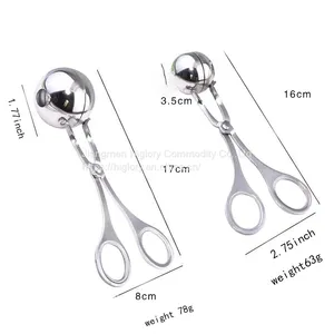 Non-Stick Stainless Steel Meat Baller Tongs Cake Pop Meatball Maker Ice Tongs Salad Tong Dough Scoop thumbnail-5