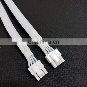 Hot Sale White Sleeved Pcie Splitter 8 Pin Female to Dual Male GPU VGA Power Cable Express Adapter Power Cable thumbnail-2