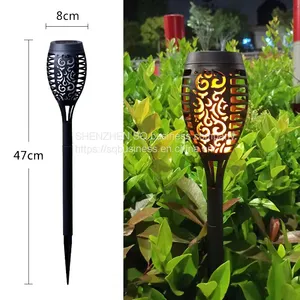 12 LED MINI Torch Lights Flame Effect Light Realistic Dancing Flames Lamp Solar Torch Light With Flickering Flame thumbnail-2