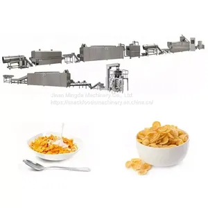 2024 Popular Twin Screw Extruder Corn Flakes Extruding Making Machine Breakfast Cereal Corn Flakes Production Line thumbnail-1