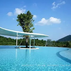 Transparent Borderless Swimming Pool, Large Outdoor Swimming Pool, Constant Temperature Borderless Swimming Pool Planning, Design, and Construction, thumbnail-1