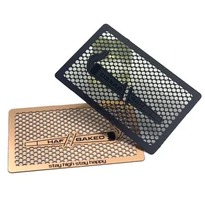 Wholesale Custom Logo Credit Stainless Steel Metal Herb Weed Grinder Cards thumbnail-5