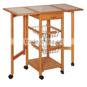 Wooden Folding Side Dining Table thumbnail-1