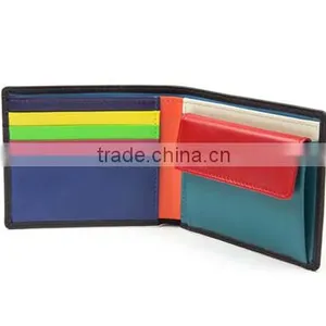 Top Quality Multi-colour Genuine Leather Coin Wallet Men's Soft Calf Leather Wallet thumbnail-1