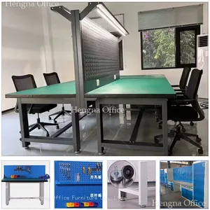 Industrial Laboratory Workbench for Electronic Component Assembly, ESD Safe Workstation With Multi-layer Shelves & LED Lighting, Long Life Service thumbnail-2