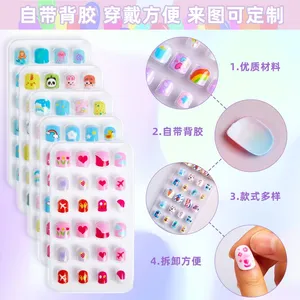 Press-on Nails for Kids With Adhesive Backing – Sweet Princess-Style Pre-Designed False Nails (Perfect for Holidays & Gifts) thumbnail-2